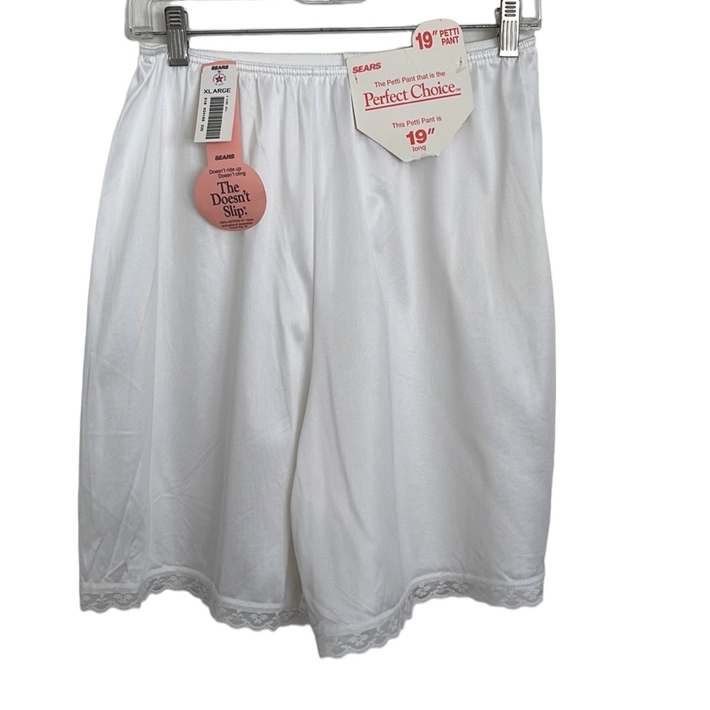 NWT Vintage Sears White Pettipants / Petti Pants with Lace Trim - Size XL